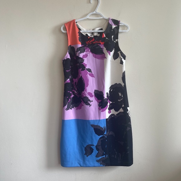 🎀3/$30 Worthington Shift Floral Colour Block dress - Picture 2 of 5